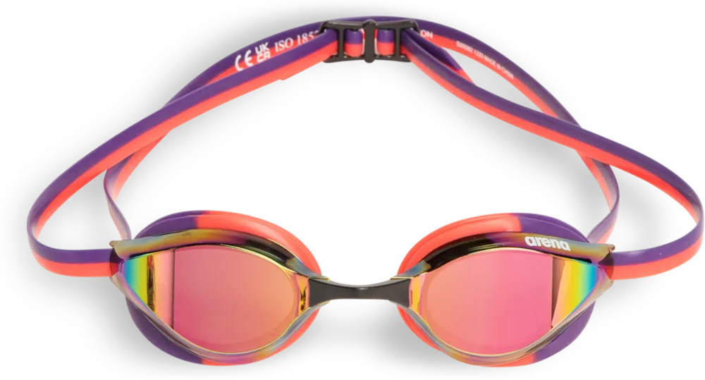 ARENA OKULARKI PŁYWACKIE  PYTHON MIRROR PLUM BRIGHT-CORAL 1E763/123