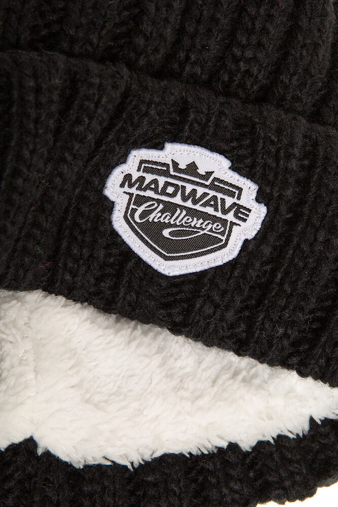 MAD WAVE  CZAPKA  POM-POM BLACK